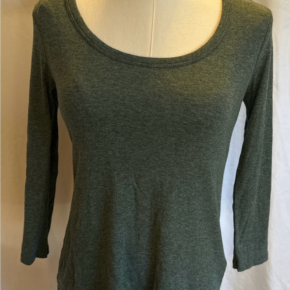 Cynthia Rowley Forest Green Long Sleeve Tee